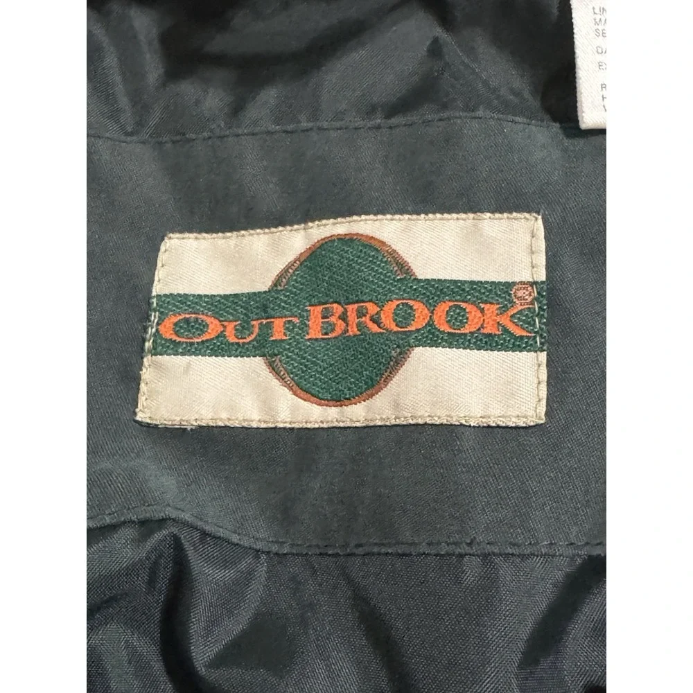 Y2K‎ Vintage Outbrook Womens Green Chore Coat L Full Zip & Button Vented